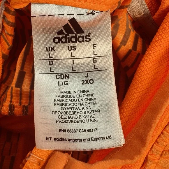 Adidas Own The Run‎ Jacket Men's Size Large Orange Lightweight Full Zip Hooded - Picture 5 of 12
